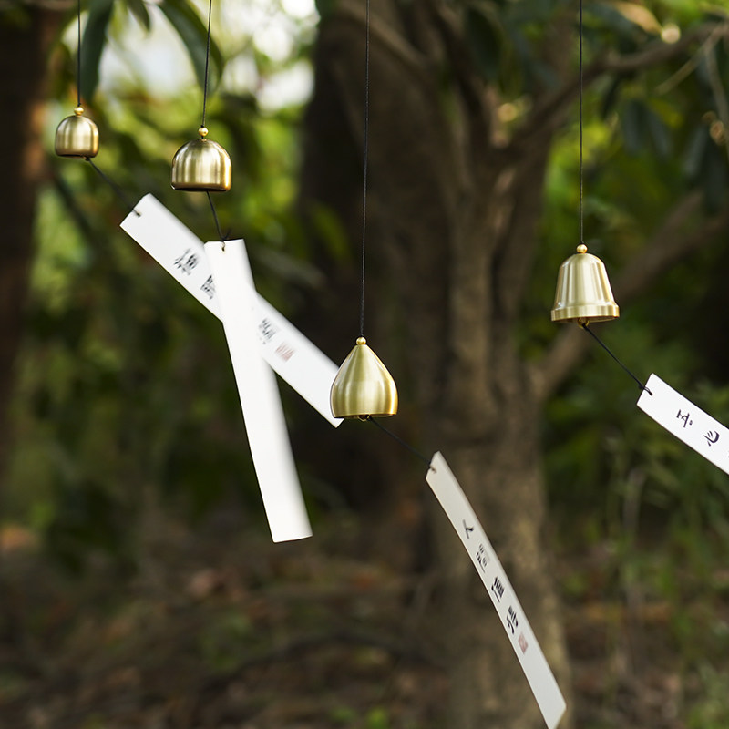 Pure copper car hanging small bell DIY Japanese style metal small wind bell hanging decoration handmade material accessories Festive Decorations Pendant-Taobao