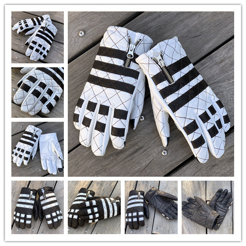 Spot sheepskin black retro prisoner winter warm Harley Indian vespa locomotive touch screen gloves men