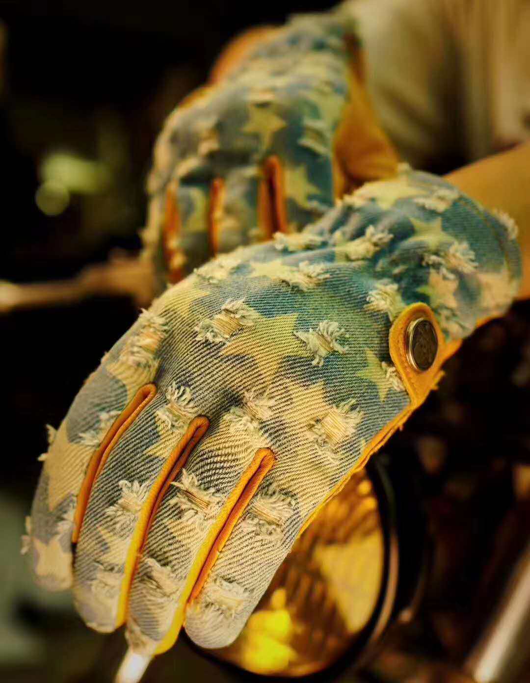 UGLYBROS Indian Vespa motorcycle cowboy sheepskin stitching retro autumn Harley touch screen gloves