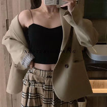 Girls beautiful back vest tube top with chest pad detachable outer wear threaded cotton wrapped chest sexy small sling