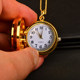 Cartoon Rotating Wall Watch Retro Flip Turning Pocket Watch Student Children Creative Gift Necklace Female Cute Quartz Watch