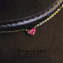 Fraischic Valerie new special price natural ruby lock bone chain necklace birthday present woman