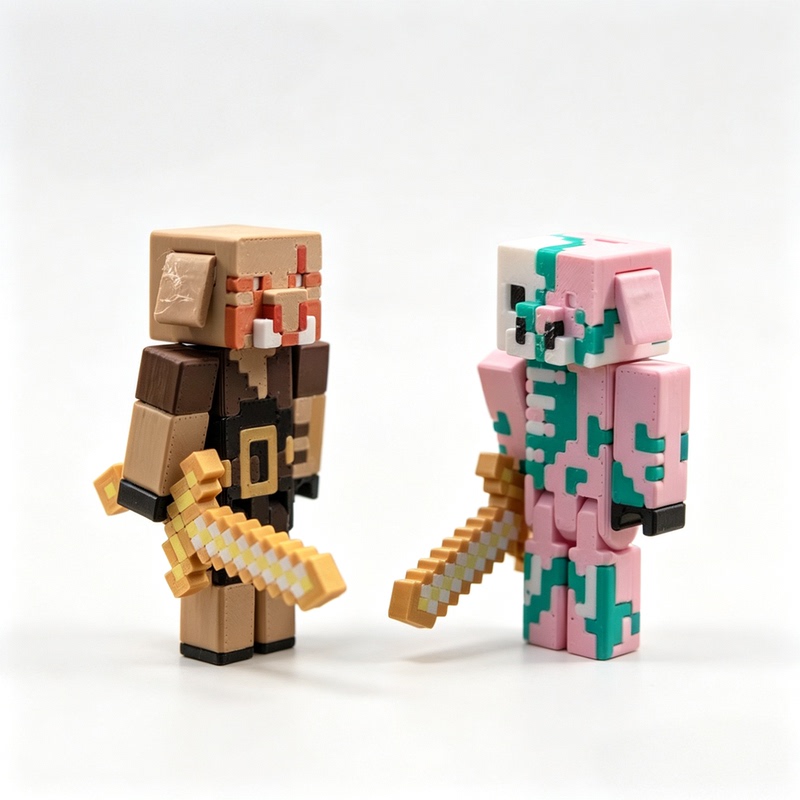 Minecraft Zombie Piglin Movable Fridge Magnet Keychain 3D Printed Peripheral Desktop Ornament Official Full Set Minecraft Zombie Piglin Movable Fridge Magnet Keychain 3D Printed Peripheral Desktop Ornament Official Full Set