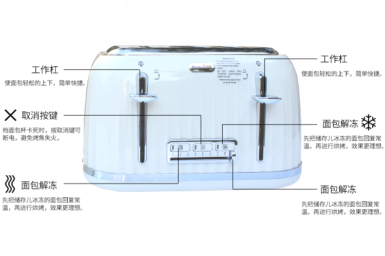 Máy nướng bánh mì Breville / Platinum BBM600 Máy làm bánh mì nướng Slice Máy nướng bánh mì tự động - Máy bánh mì lò làm bánh mì