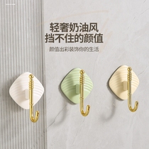 Light luxury bathroom towel hook strong load-bearing bathroom punch-free wall traceless wall door kitchen sticky hook