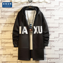 Autumn and winter long coat cloak male fat fat plus size casual long coat Tide brand temperament trench coat