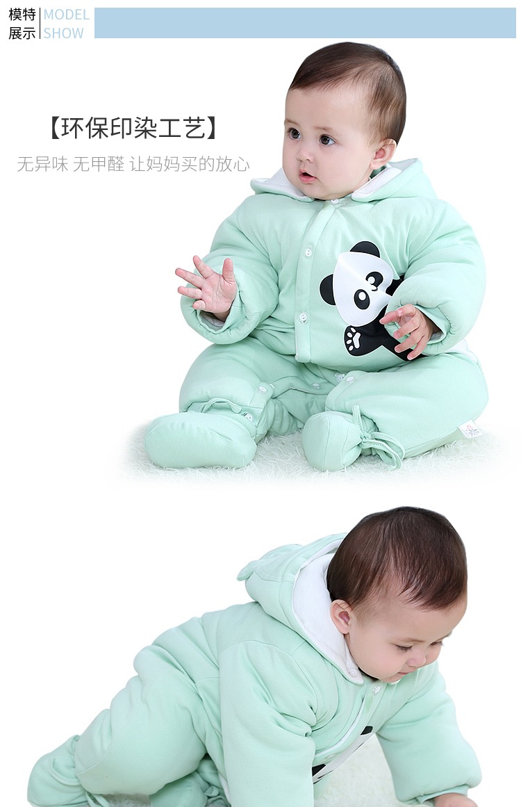 Em bé sơ sinh ra khỏi mùa thu và mùa đông để ôm quần áo 0-3 tháng 6 dày lên Năm mới cho bé gái mùa đông bán quần áo trẻ em