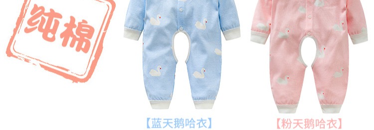 Quần áo trẻ em mùa xuân và mùa thu xuân quần áo nam bé sơ sinh nữ mở tập tin cotton mùa hè haha ​​quần áo mùa thu 0 phần mỏng 3 tháng - Áo liền quần bộ body cho bé