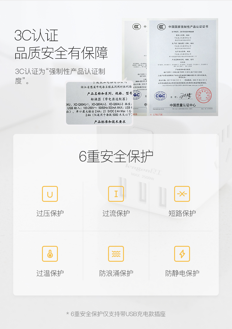 良工 一转多/USB转换器插头 一键总控 图6