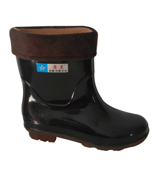 Men short cylinder spring and autumn rain shoes men's work rain boots large size and cotton cover rain shoes anti-slip and anti-wear and abrasion resistant cattle fascia bottom rain shoes