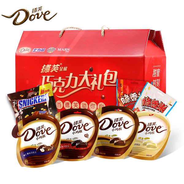 DOVE 德芙 有芙同享 巧克力零食大礼包 7袋装多口味组合 天猫优惠券折后￥69.9包邮（￥99.9-30）
