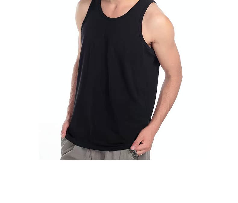 Bốn bông XL nam vest Lycra đáy cộng với phân bón XL lỏng mồ hôi nam cotton vest căng ao thể thao
