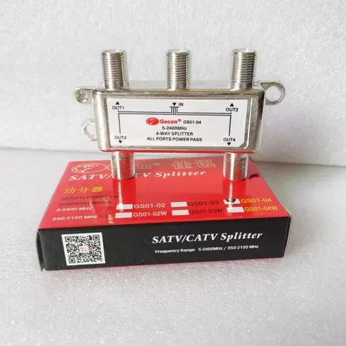 佳讯 GS01-04 Четырехверовой дивиденщик телевизионный сигнал антенны Один сегмент четырехсторонний четырехсторонний сплиттер 4 разделитель ветви