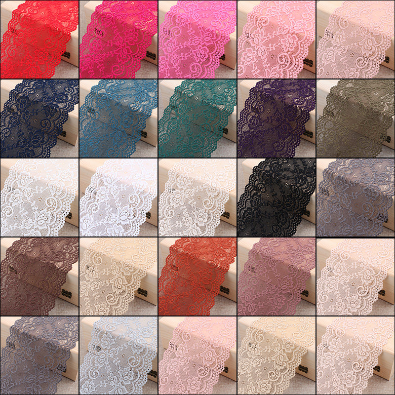 Lace accessories Lace wide mesh skirt Black fabric clothing skirt Lace edge fabric Clothing embroidery decoration