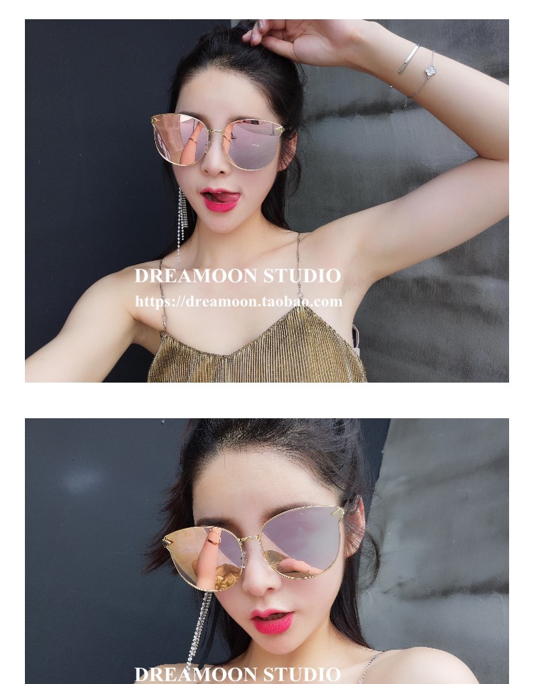 Kính râm lớn retro Gương gió nữ 2018 mới kính Hàn Quốc phiên bản đường phố lưới đỏ với kính râm kính giả cận