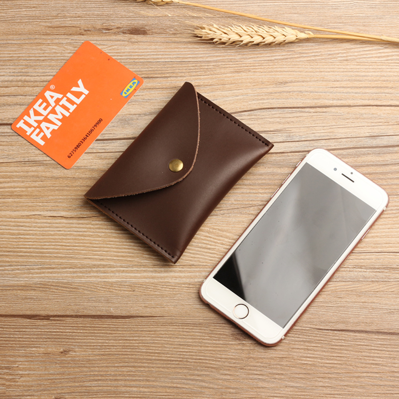 Men's handmade mad horse cowhide Mini small coin wallet women's leather vintage coin bag card driver's license bag tide