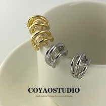 Advanced Metal Sensation Circle Coil of Mosquito Coil Dish Ear Clip Without Ear hole Female European and American Lukewarm Wind Korea Minimalist Temperament Ear Accessories