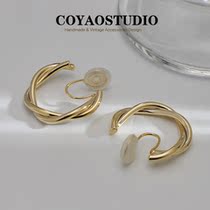 Port Taste Advanced Sensation Round No Pain Ear Clip Mosquito Incense Tray Temperament Minimalist Lukewarm Wind Retro No Earrings Earrings Woman