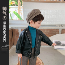 Childrens clothing boys leather clothing baby autumn coat tide 2021 New Products small children Korean version of casual foreign leather jacket