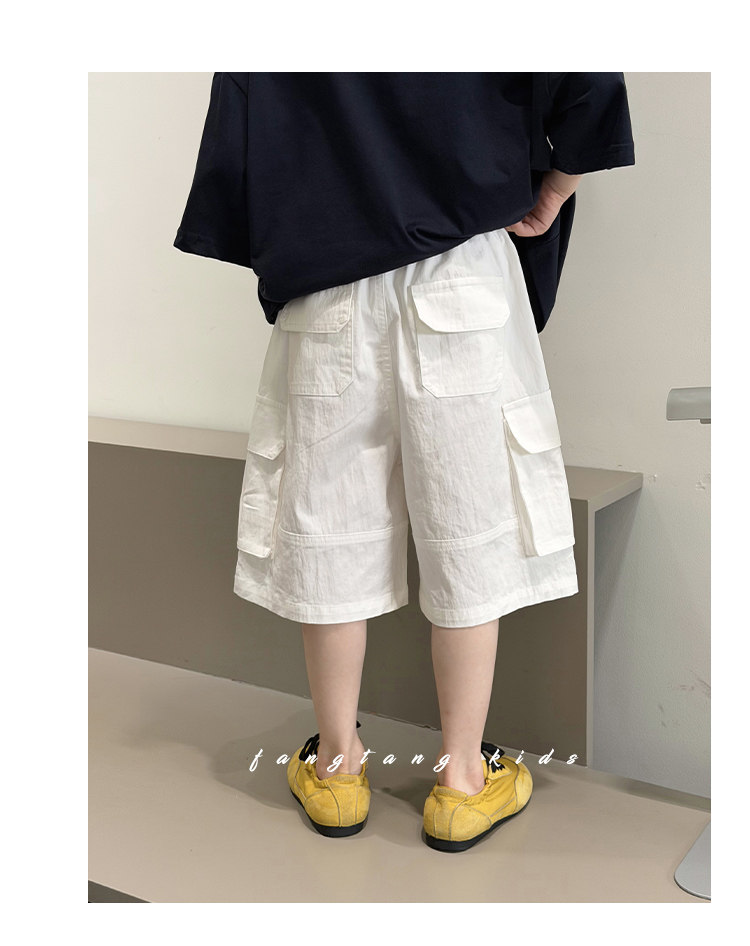 儿童裤子男童工装短裤夏季2026新款中大童男孩休闲宽松薄款五分裤 — 12