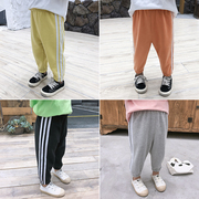 đường vuông childrens trẻ em sweatpants bông Hàn Quốc phiên bản của trẻ em quần mùa xuân bé quần âu thủy triều.