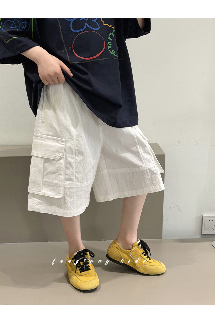 儿童裤子男童工装短裤夏季2026新款中大童男孩休闲宽松薄款五分裤 — 13