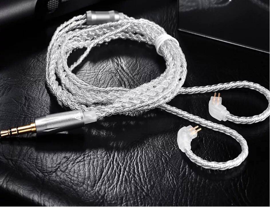 Double-needle silver-plated upgrade wire ue ve kz tfz jh headphones 0 78 0 75 flat head socket universal