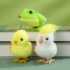 [3 смешанная] маленькая лягушка+попугайная птица+маленькая желтая курица