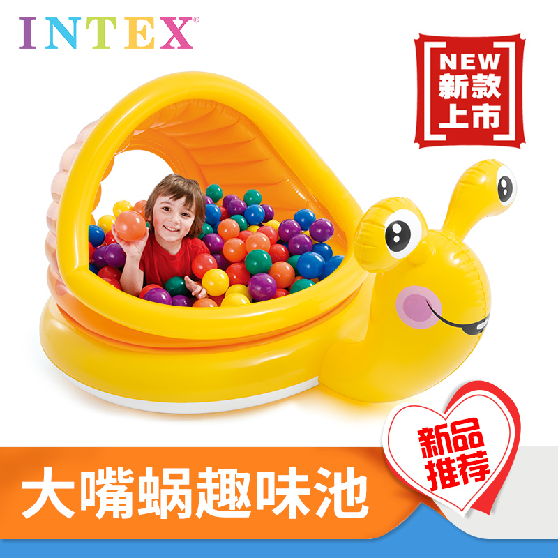 INTEX big mouth fish with cover baby pool inflatable swimming pool Children's marine ball pool Toy pool