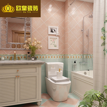 American pastoral toilet colorful antique brick 300x300 retro Mediterranean kitchen bathroom non-slip floor tiles