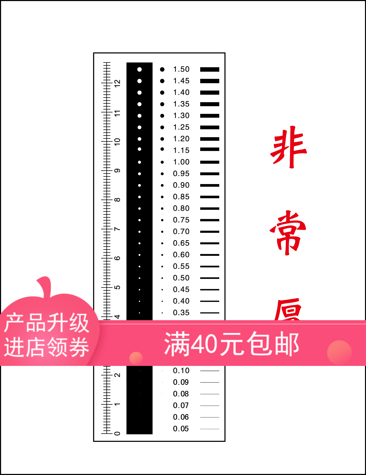 High precision new standard version of dot line gauge stain gauge stain card table Film ruler measuring tool appearance QCF-20