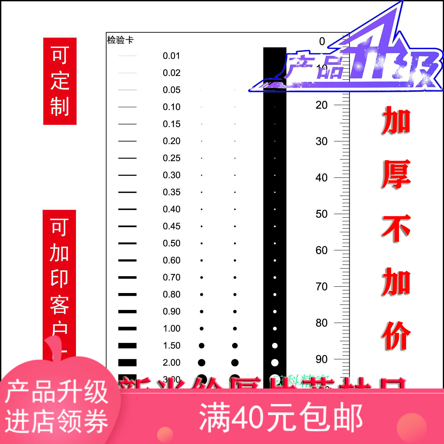 Light-painted new card gauge thickened dirt card F-93 transparent ruler film film inspection reference table point card high-precision standard