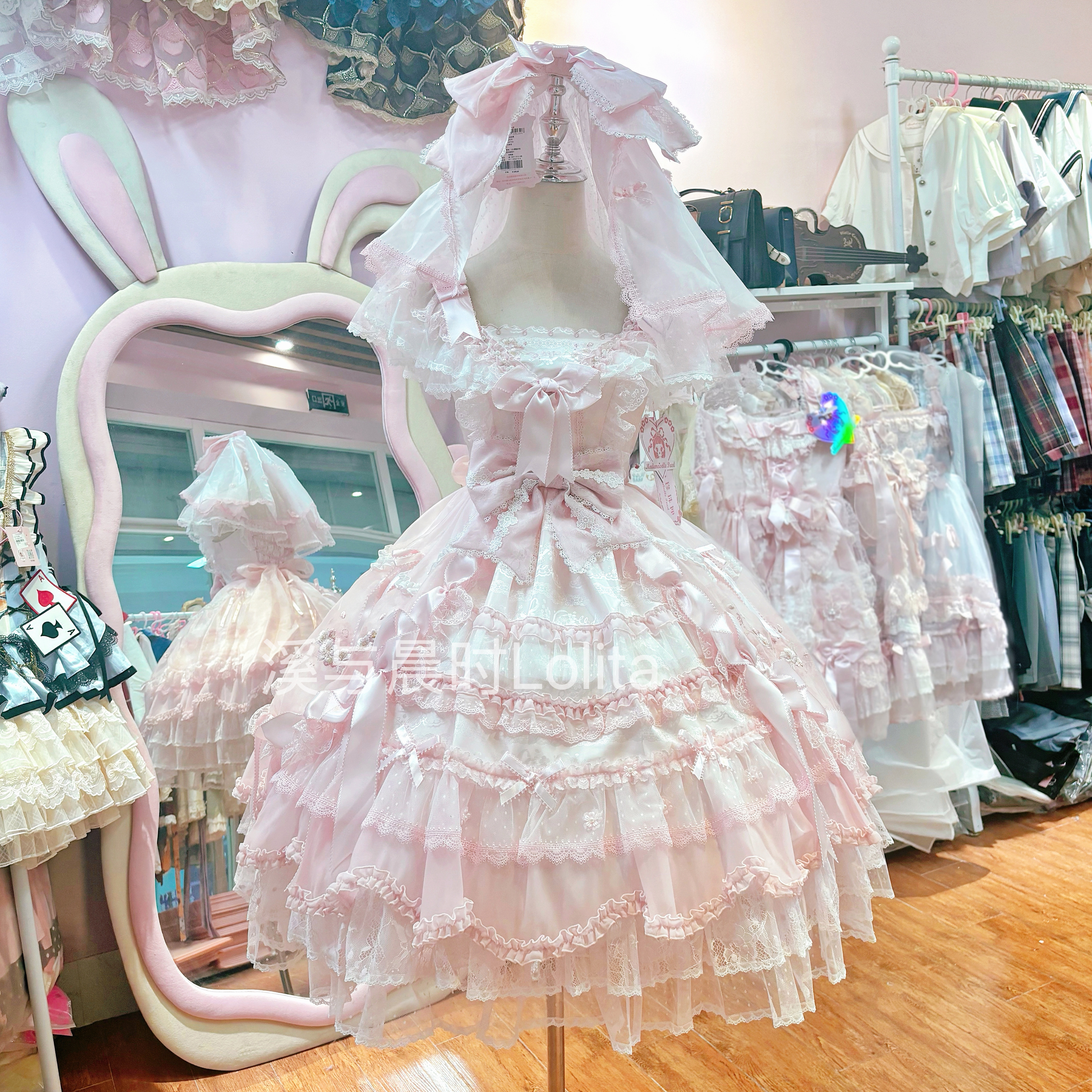 现货 樱花树下的告白spop jsk 正品Lolita花与珍珠匣项圈头纱边夹-淘宝Taobao | 天猫Tmall