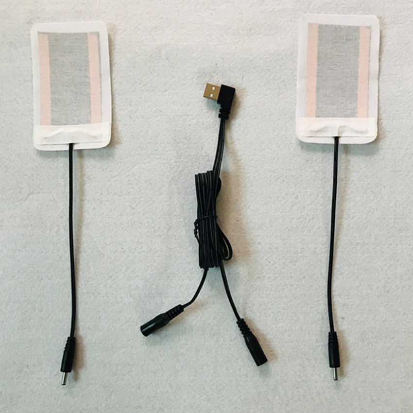 Carbon fiber electric gloves heating sheet 5V electric heating sheet heating sheet one drag two single sheet specification 5CM*9CM