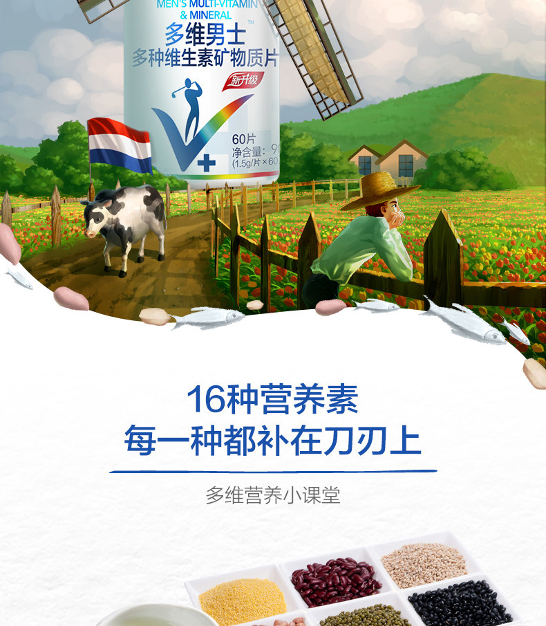汤臣倍健 男士多种维生素矿物质片 3瓶共120片 图3