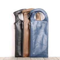  Nine original handmade leather horizontal wallets in the mountains the first layer of cowhide hand-carried clutches small handbags for men and women