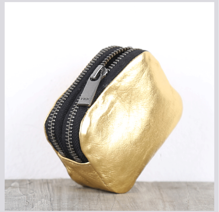 Túi da handmade handmade túi vàng da bò túi da lưu trữ mini túi nam và nữ mẫu đôi - Ví tiền ví đựng tiền