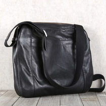  Mens one-shoulder oblique cross bag head layer cowhide leather bag Leather casual briefcase nine original designs in the mountains