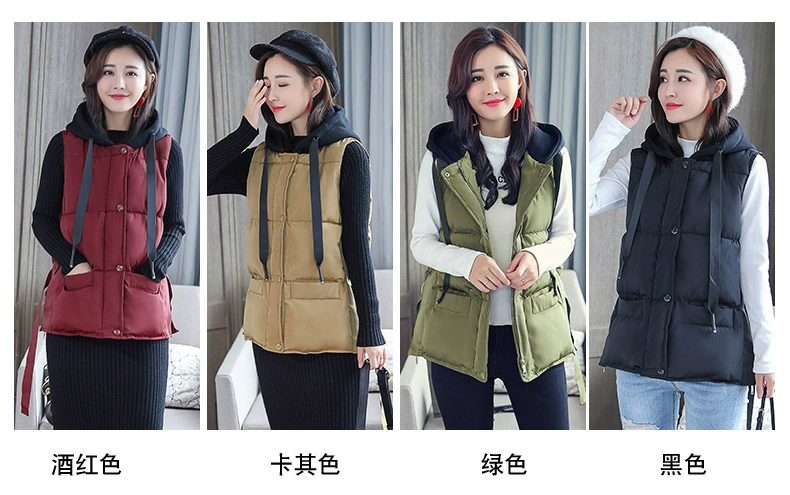 Gao Xuan cotton vest nữ mùa thu đông ngắn 2018 Phiên bản Hàn Quốc của áo vest dày có kích cỡ lớn vest vest