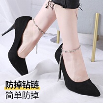 Anti-falling wide shoelaces high heels anti-falling artifact rhinestones accessories single shoes decorative shoelaces female straps
