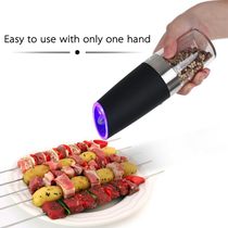 Electric Gravity Pepper Grinder LED Light Salt Pepper Grindi