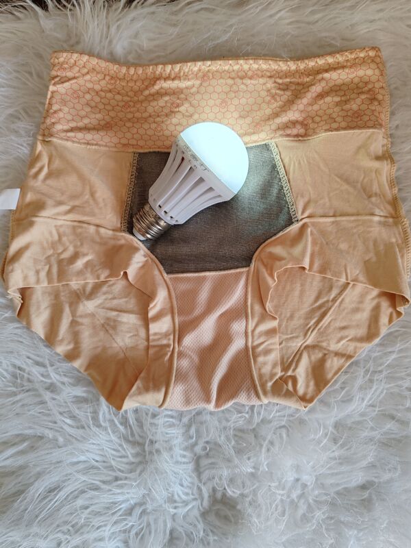 Authentic Silver Fiber Warm Palace Panties for Women, High-Waisted Boxer Briefs, Radiation-Proof, Breathable, Comfortable Modal Cotton Y012