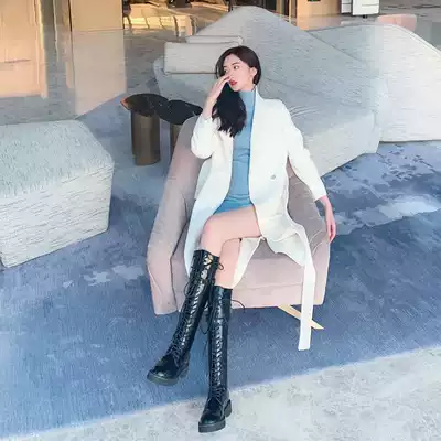 Leather high boots Women 2020 New muffin thick-soled long tube riding boots knee-length Martin boots patent leather boots