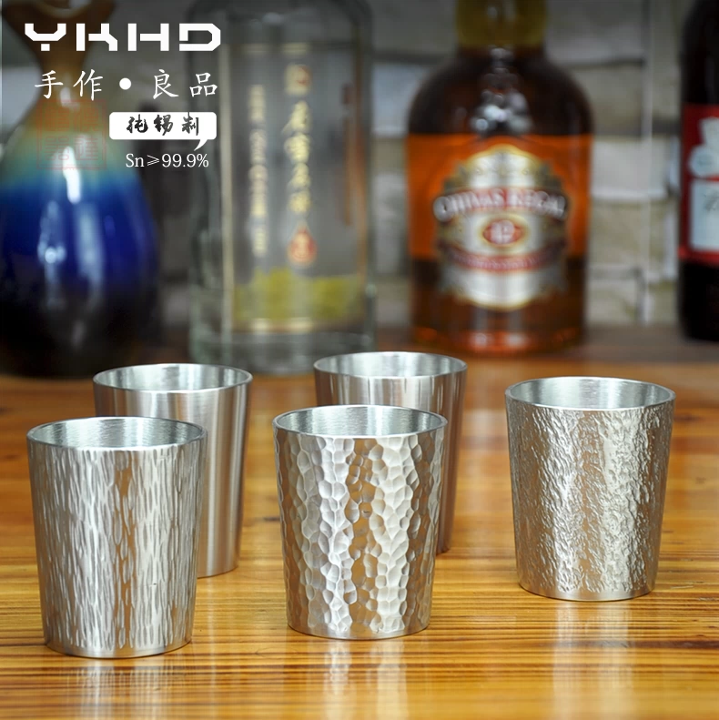 Handa thiếc thủ công 999 thiếc cốc thiếc nguyên chất cốc rượu cốc rượu thiếc nguyên chất bộ đồ uống rượu cốc rượu nhỏ cốc rượu 75m