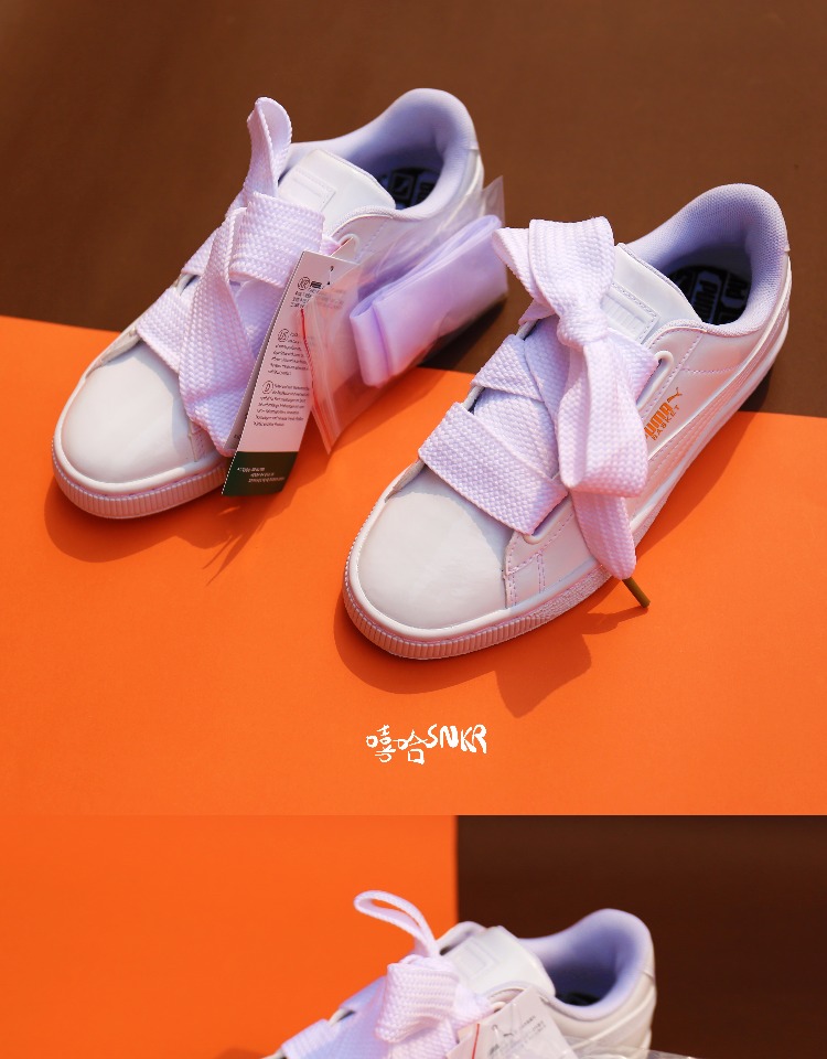 Đầm Puma Hummer nơ trắng nơ trắng da tinh khiết giày nữ bình thường 363073-02 giày le coq sportif