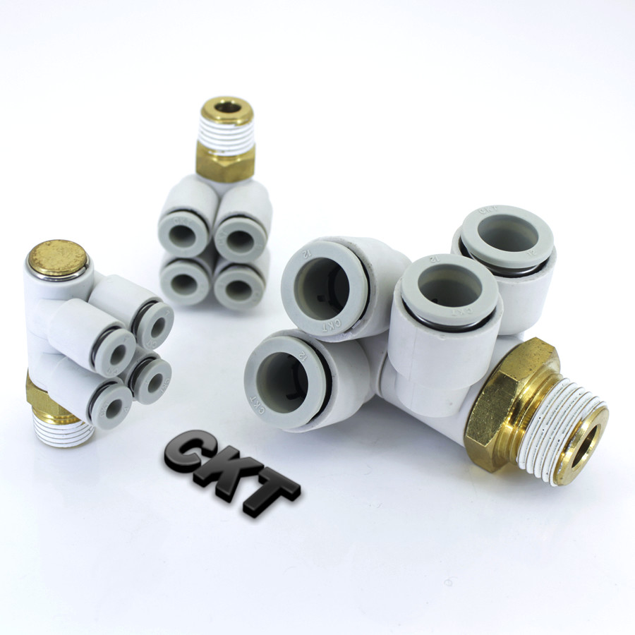 CKT double head 2 sets of pneumatic connectors five-way KQ2ZD 04 06 08 10 12-01S 02S 03S 04S