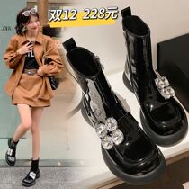 Water Drill Thick Boots Boots Woman Roughly and Round Head Cowboy Cow Paint Pichelsea Boots Autumn Winter