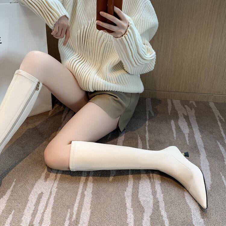 Mi white thin boots cat and boots are thin and thin boots 43 knights boots are not knee sexy