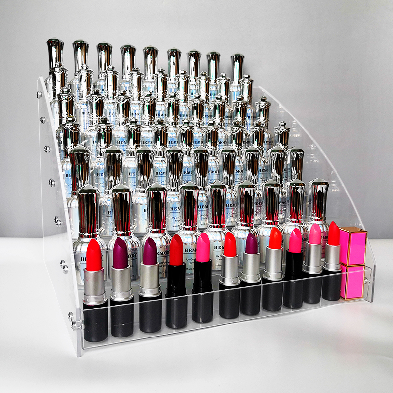 Plastic Acrylic Nail Polish Display Rack Table Beauty Nail Shelf Mouth Red Containing Layer Frame Transparent Nail Polish Shelf