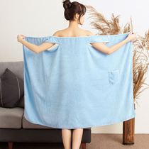 Clothes to wear after bathing without losing hair upgrade bathrobe dressing can be wrapped in absorbent quick-drying bath skirt wearable bath towel